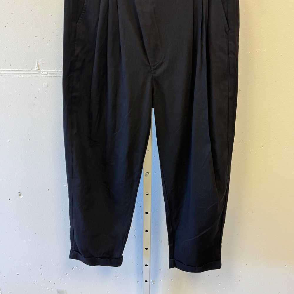 MABLE Black Pleated High Waist Crossover Tapered Cropped Pants MP6040 Small - Picture 4 of 8